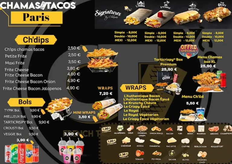 Chamas Tacos - Paris Clichy : Menu, Prix & Livraison à Paris 5 chamas tacos Paris