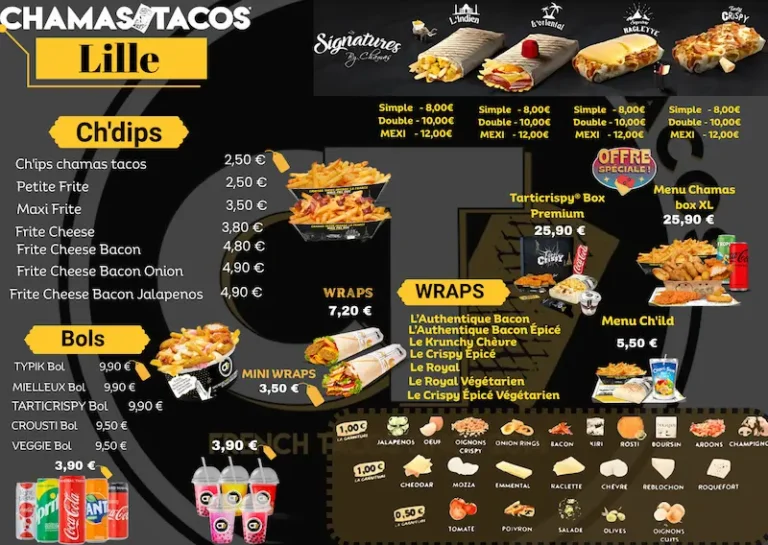 Chamas Tacos - Lille Fives : Menu, Prix & Livraison à Lille 5 lille