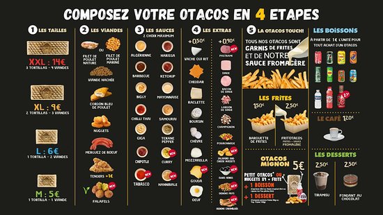 Le Guide Ultime O'Tacos à Paris : Menu Détaillé, Prix, Astuces et Offres Incontournables 3 O'tacos menu